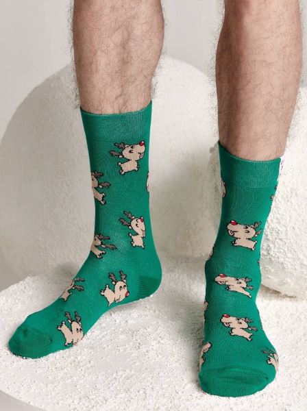 Шкарпетки чоловічі DiWaRi DW NEW YEAR 21С р.27-29 зелений