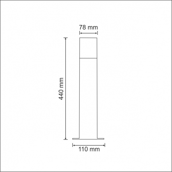 Столбик Polux New York 44 см E27 IP44 графит 