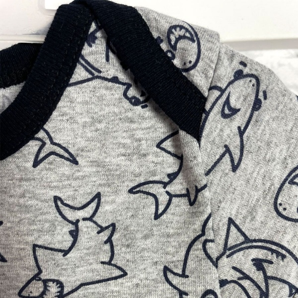 Боди детское для мальчика Blanka Акулы р.86 серый 12670 