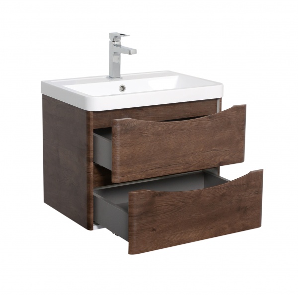 Тумба подвесная Aqua Rodos Vista каштан с умывальником Ваr 60 см
