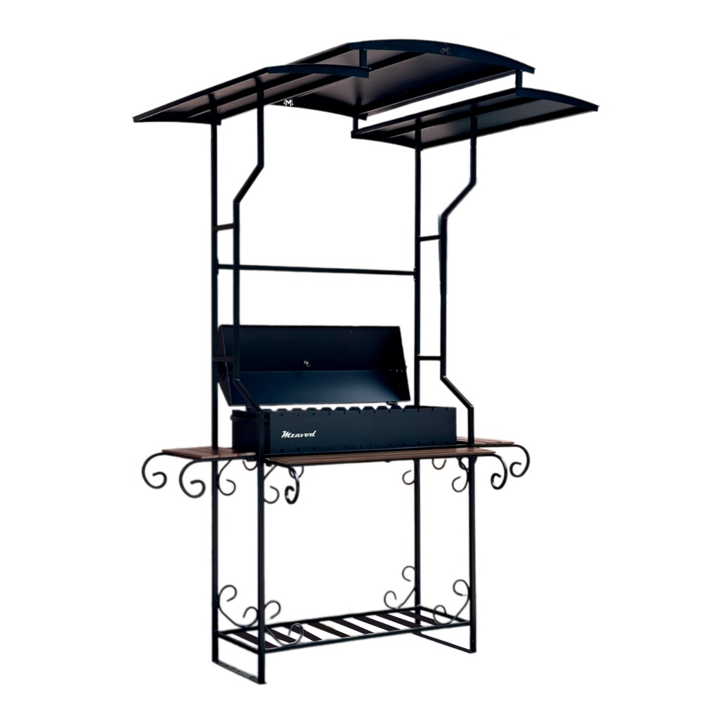 Мангал-барбекю Metalzavod с крышей на 12 шампуров сталь 4 мм