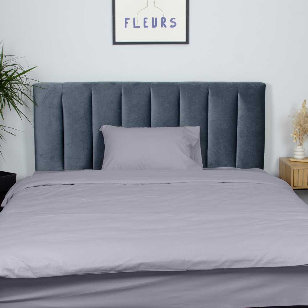 Простирадло на резинці Моно 140x200 см сірий