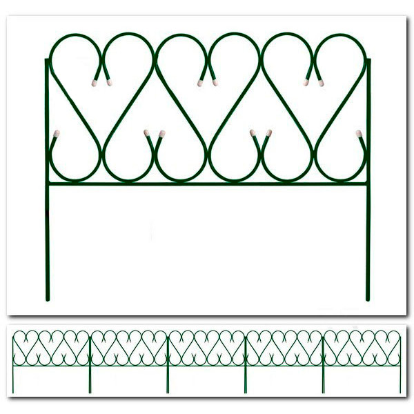 Декоративное ограждение металлическое Изящный 5 секций