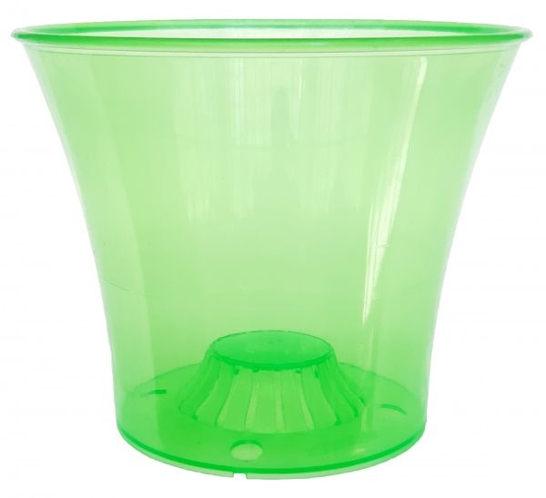 Горшок пластиковый Омела Орхидея 0,6 л круглый зеленый прозрачный 