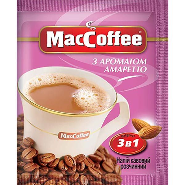 Кофейный напиток MacCoffee 3 в 1 Амаретто 18 г (8887290101608) 8887290101608 