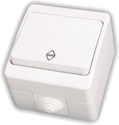 Вимикач прохідний одноклавішний Gunsan Nemliyer зовнішній без підсвітки 10 А білий NE0711107