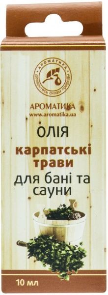 Масло для бани и сауны Ароматика Карпатські трави 10 мл 