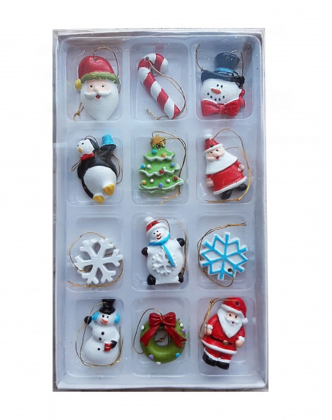 Набор новогоднего декора 12 шт. разноцветный C-884229
