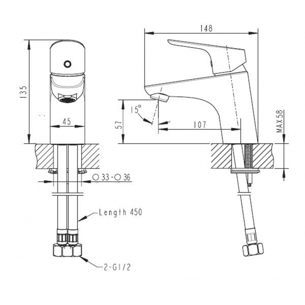 Смеситель для умывальника Bravat Drop F 14898 C-1