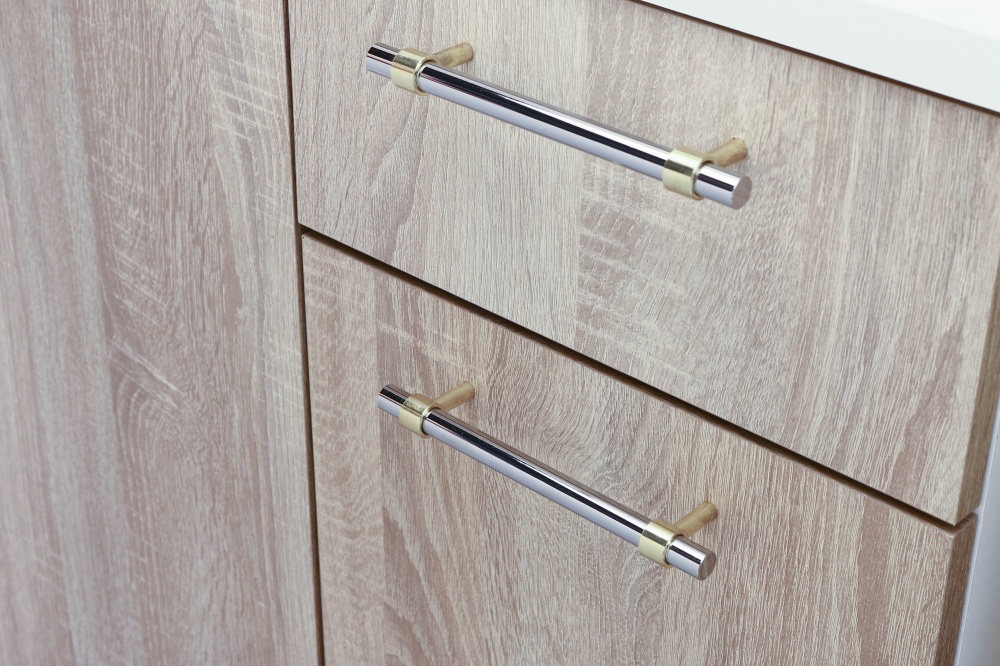 Ручка для меблів рейлінгова 128 мм золото/хром