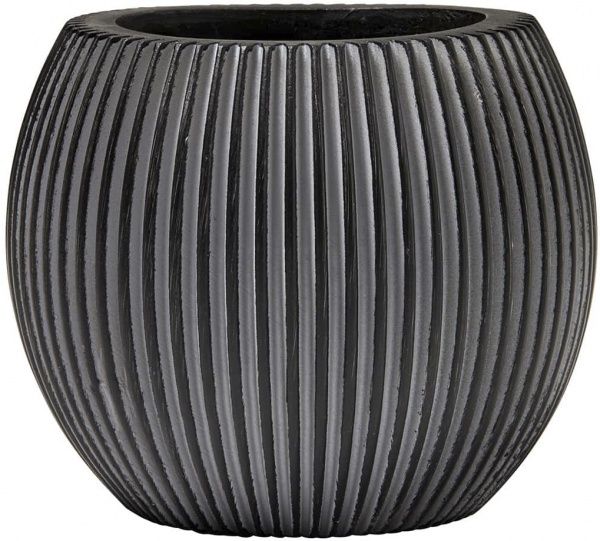 Кашпо керамическое Capi Groove круглый 2,3л черный (091612) 