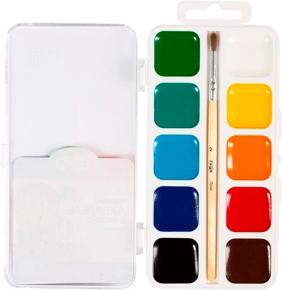 Краски акварельные классические 10 цветов (216018) Гамма