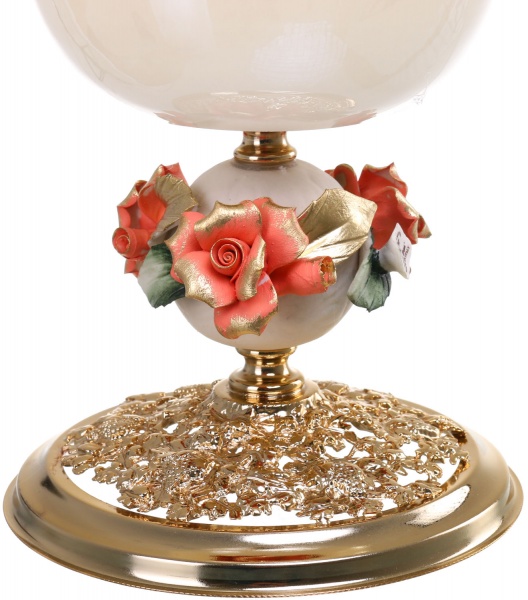 Ваза бежевая CAMPANA IVORY/PESCA 24X24X44 White cristal