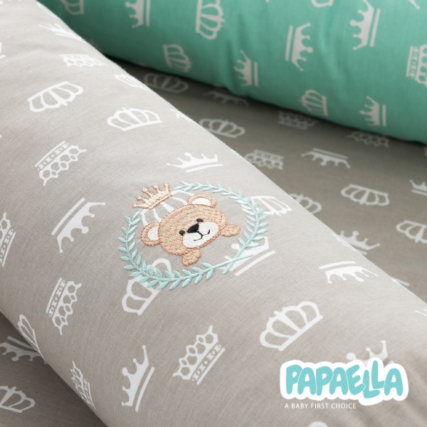 Бортик-валик захисний мультифункціональний Корона 2 шт. Papaella м'ятний/сірий 