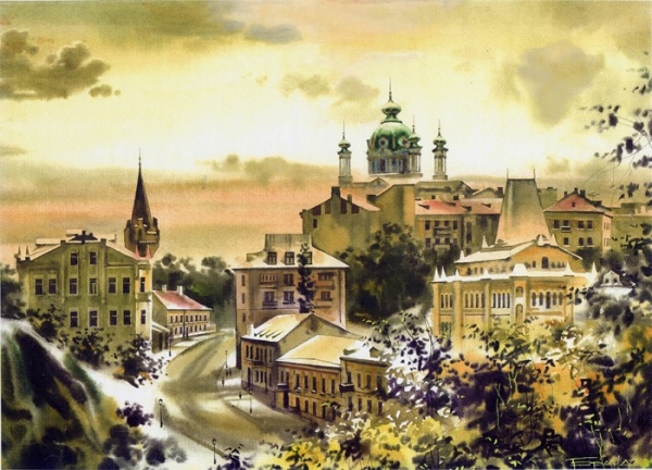 Набор для творчества со стразами на подрамнике Вид с Замковой горы. Брандт GoToArt 