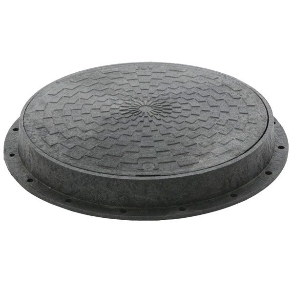 Люк каналізаційний POLYMERGRAD 760 мм A15 без замка чорний