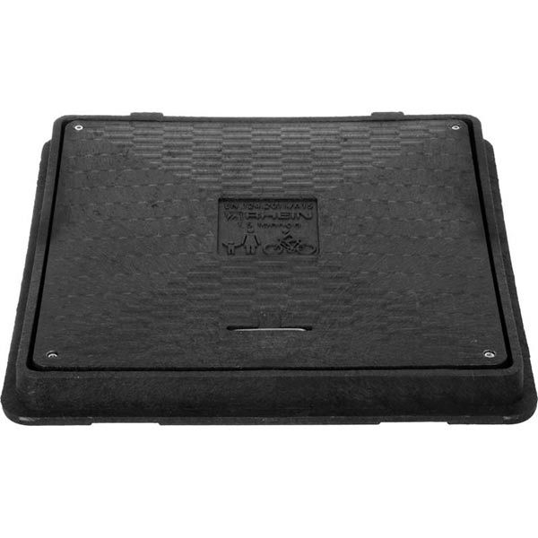 Люк канализационный Rhein 650x650 мм A15 с замком черный