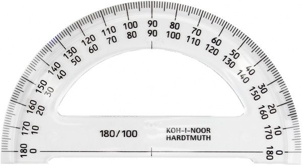 Транспортир 180/100, пластиковый, прозрачный, 746168 Koh-i-Noor