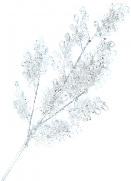 Декорація новорічна Dalian Everglory гілка з листям-петельками 64 см EYK20-1009 