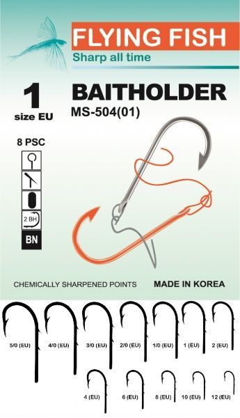 Крючок Flying Fish Baitholder №1 10 шт. MS-504(01)