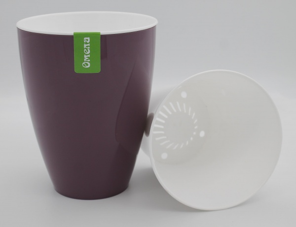 Горщик пластиковий Омела Самозволожувальний 2,3 літра круглий темно-ліловий 