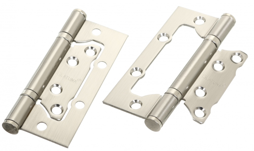 Петля Latuna для дверей накладна SN 100x63x3 мм матовий нікель універсальна 2 шт.