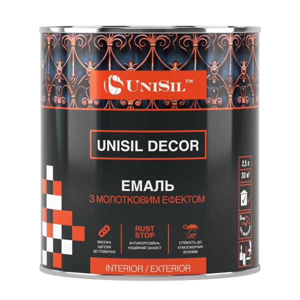 Эмаль алкидно-уретановая UniSil Decor 3 в 1 зеленый глянец 2,5л
