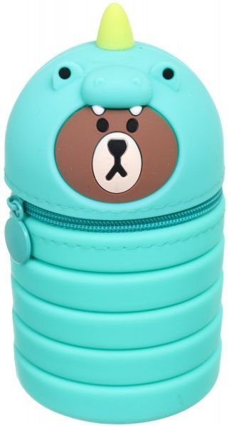 Пенал-тубус Медвежонок-дракон 11х6,5/19х6,5 см бирюзовый