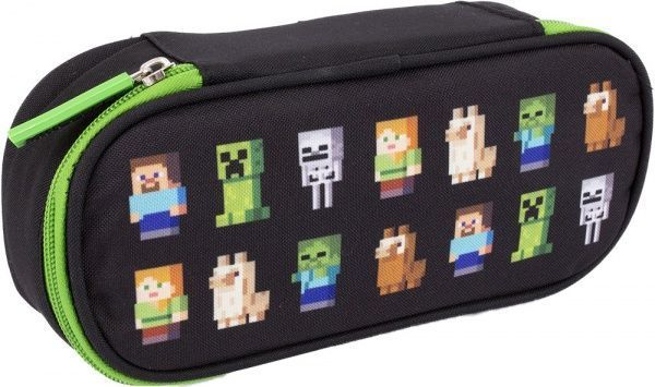 Пенал школьный AC5 Minecraft Multi Characters Minecraft черно-зеленый