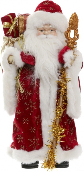 Декоративна фігура Дід Мороз в червоній шубі 40 см 