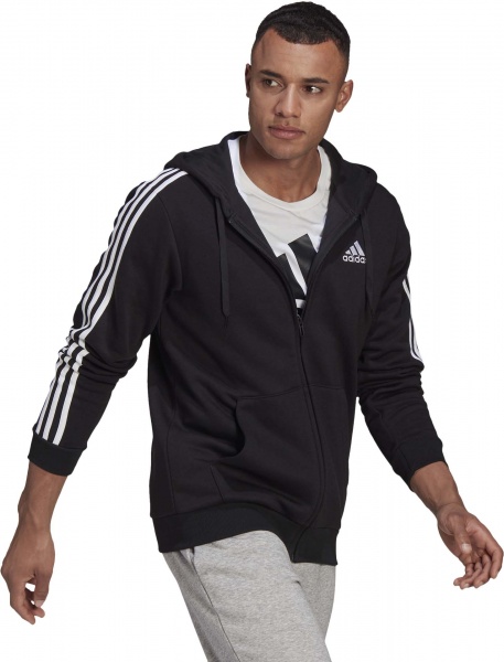 Джемпер Adidas M 3S FL FZ HD GK9051 р. 2XL чорний