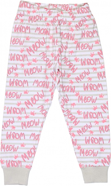 Пижама для девочек Funtime с длинным рукавом р.86 белый с розовым 