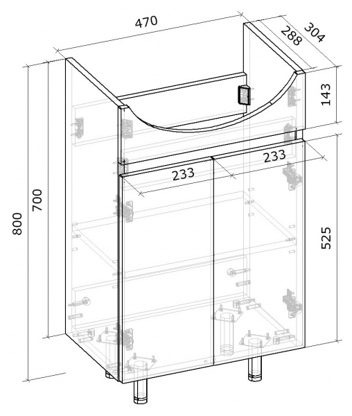 Тумба підлогова Грейд Агата 50 біла під умивальник Colombo Проксі 50