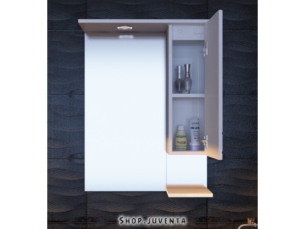 Зеркало со шкафчиком ЮВЕНТА Rio RioMC2-60 левая белая