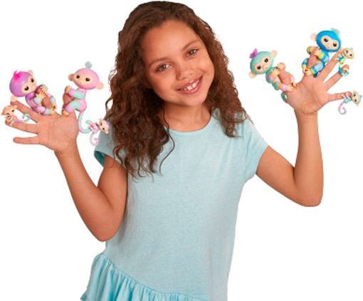 Игрушка интерактивная Wow Wee Fingerlings обезьянка Билли с мини-обезьянкой