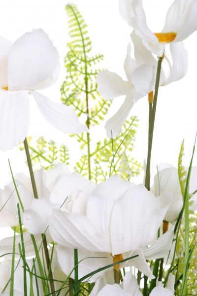 Цветочная композиция искусственная Хризантема белая 13 цветов 60 см