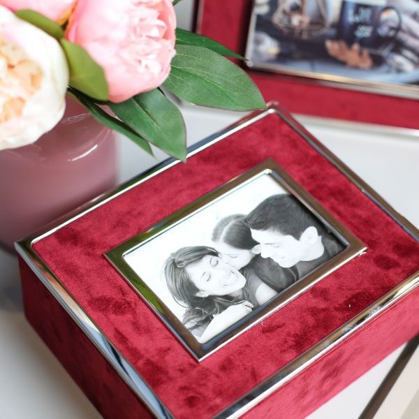 Сундучок для мелочей бордовая 24,8x19 см