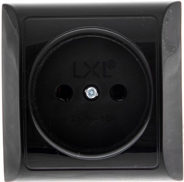 Розетка без заземлення UP! (Underprice) без шторок без кришки чорний 2210 BLACK