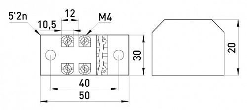 Колодка клемна захищена E.NEXT e.tc.protect.25.3 3 полюси 25А чорний 