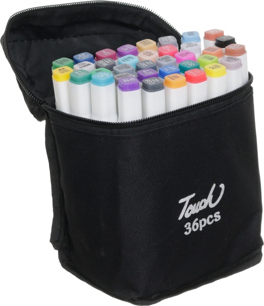 Набір двосторонніх скетч маркерів Touch Sketch Marker 36 кольорів в сумочці 