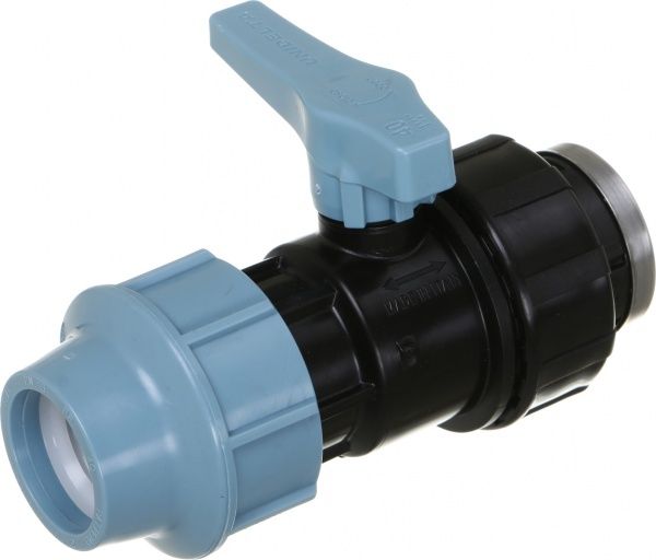 Кран кульовий Unidelta ПЕ труб d40x1 1/4