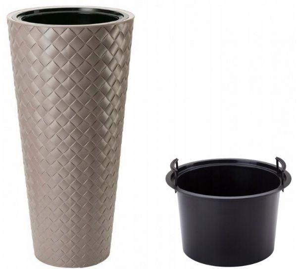 Горшок пластиковый Form Plastic Маката Слим-30 круглый 25л латте (2830-002) 