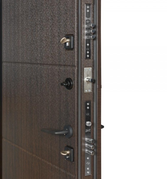 Дверь входная Булат Термо House-703 венге темный 2050x1200 мм левая