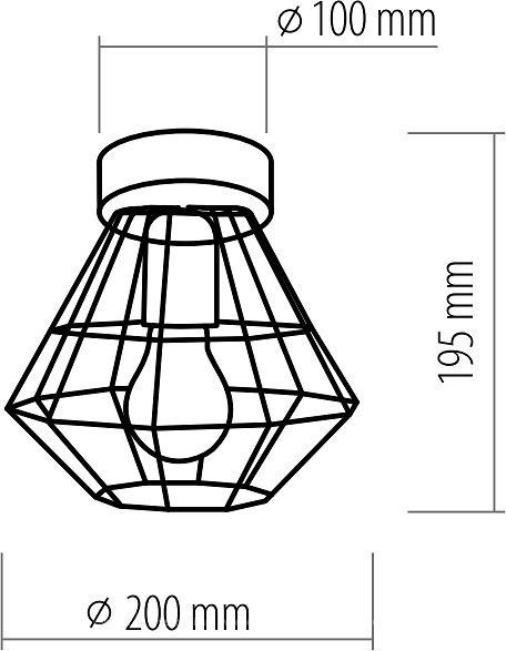 Люстра стельова TK Lighting Diamond 2296 1x60 Вт E27 сірий 2296 