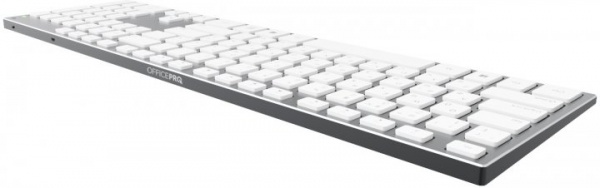Клавиатура беспроводная OfficePro (SK1500W) gray/white 