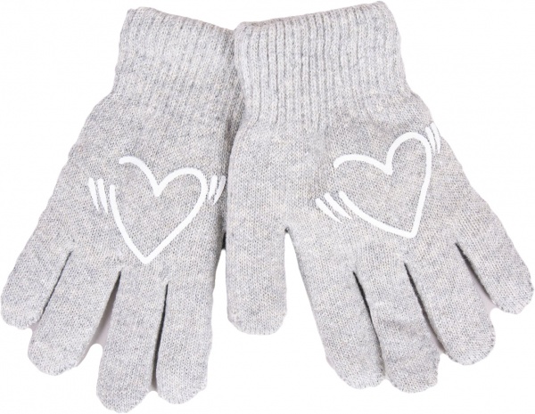 Варежки YO! сердечки р.16 серый 