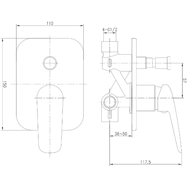 Змішувач для ванни Imprese Praha New VR-10030(Z)