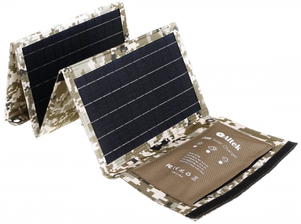 Зарядний пристрій розкладний портативний 28W ALT-28 мілітарі