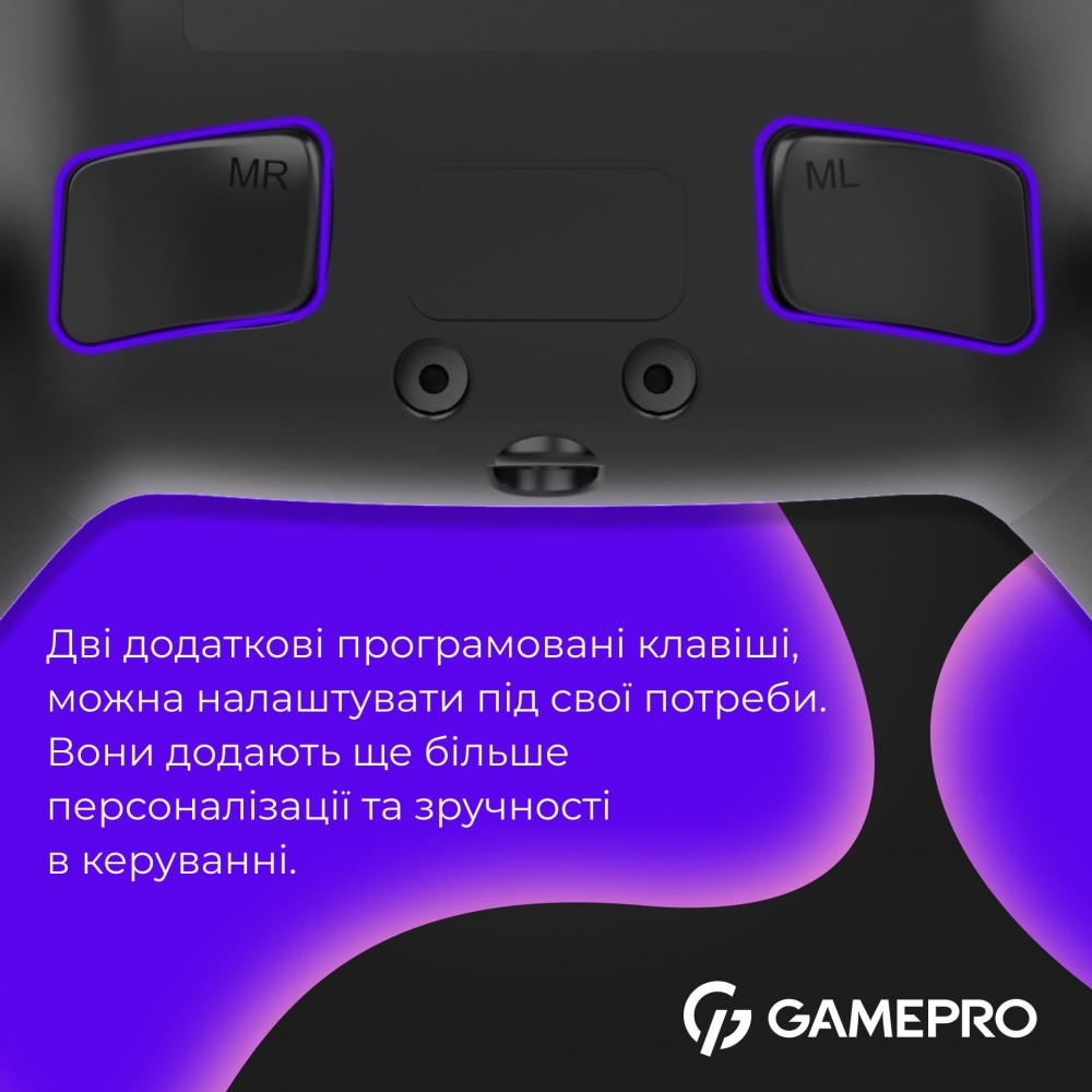 Геймпад бездротовий GamePro GPS13B BT 5.3/USB (PC/iOS/Android/PS3/PS4) RGB Black black