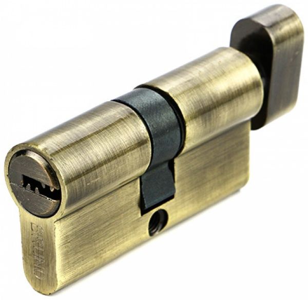 Цилиндр Bruno 30x30 ключ-вороток 60 мм античная латунь